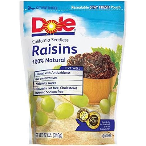 Dole Raisins 12 Oz (Pack Of 12) - Walmart.com