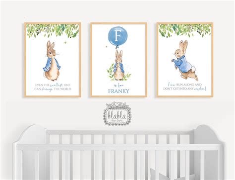 Peter Rabbit Nursery Prints Set, Nursery Posters, Peter Rabbit Nursery, BABY Name, Nursery Decor ...