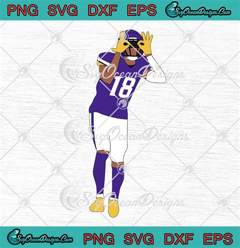 Justin Jefferson Griddy Dance SVG, Griddy Minnesota Vikings Football SVG PNG EPS DXF PDF, Cricut ...