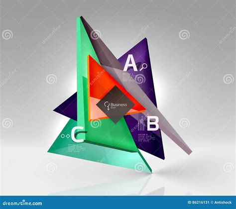 3d Triangle Modern Composition Stock Vector - Illustration of modern ...