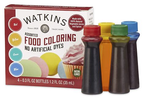 Buy Watkins Assorted Food Coloring, 1 Each Red, Yellow, Green, Blue ...