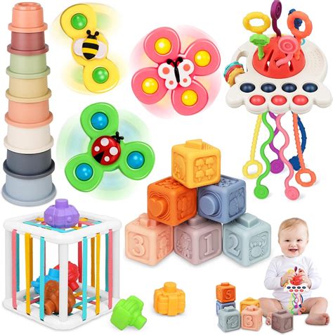 Baby Montessori Infant Sensory Toys: Teething Toys for Babies 6 9 12 18 ...