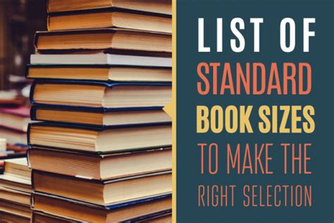 List Of Book Sizes (Standard sizes for all different self-published books)