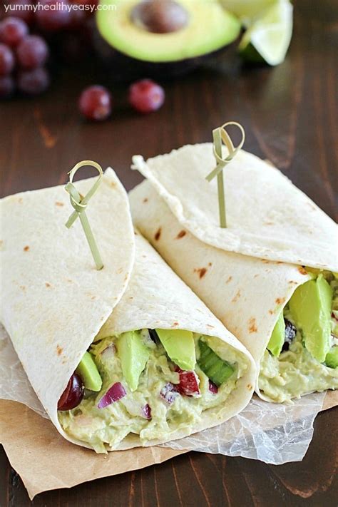 Avocado Chicken Salad Wrap - Yummy Healthy Easy