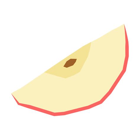 Red cute apple slice in a flat hand-drawn style. Vector fruit isolated ...