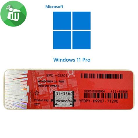 Microsoft Windows 11 Pro License Key COA Sticker