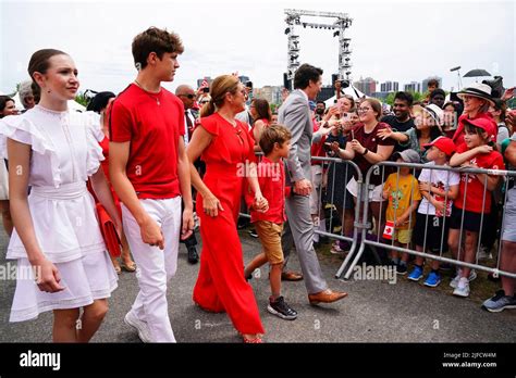 Canada. 01st July, 2022. Prime Minister Justin Trudeau and wife Sophie Gregoire-Trudeau are ...