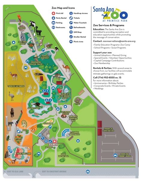 Santa Ana Zoo Map and Brochure (2023 - 2024) | ThemeParkBrochures.net