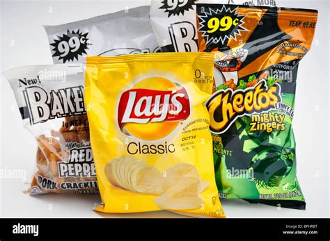 Junk food snacks - potato chips, cheetos, bakenets, tostitos, doritos ...