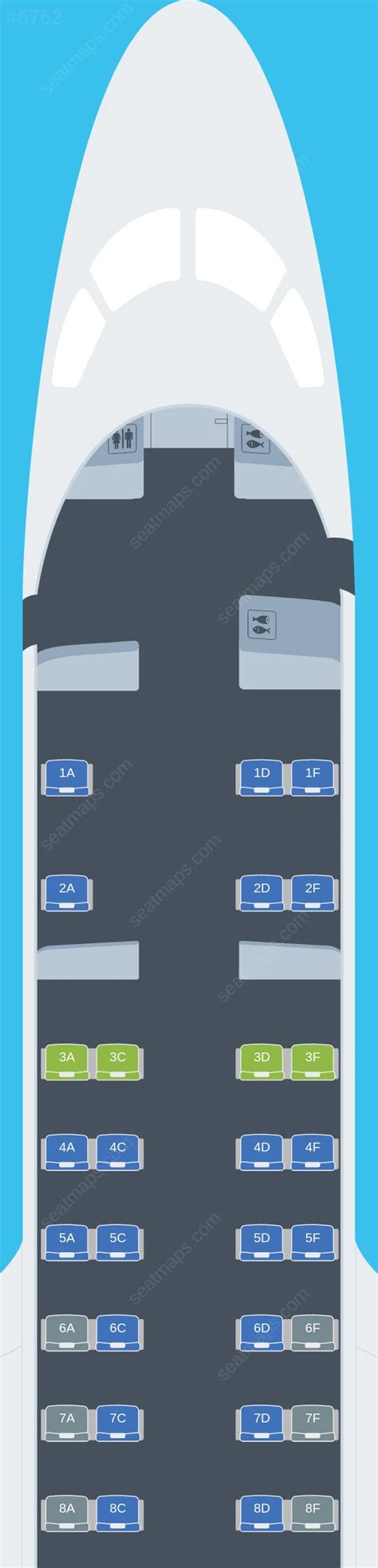 Seat map of Airlink Embraer E170 aircraft