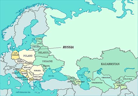 Map of Russia & Eastern European Countries