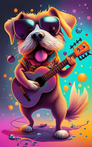 Premium AI Image | A dog playing a guitar