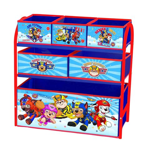 Paw Patrol Children's Toy Storage Unit Box Organiser Metal Multi Tray ...