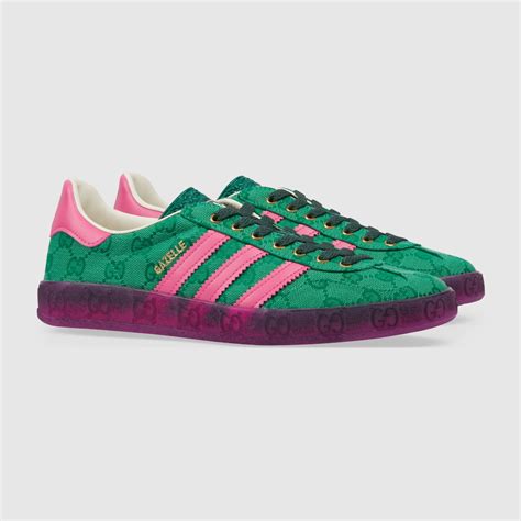 adidas x Gucci women's Gazelle sneaker in green Original GG canvas ...