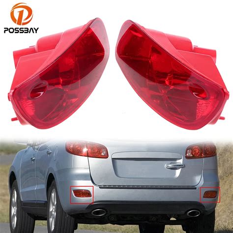 POSSBAY Car Rear Bumper Reflector Lights for Hyundai Santa Fe (CM) 2007 2008 2009 Pre facelift ...