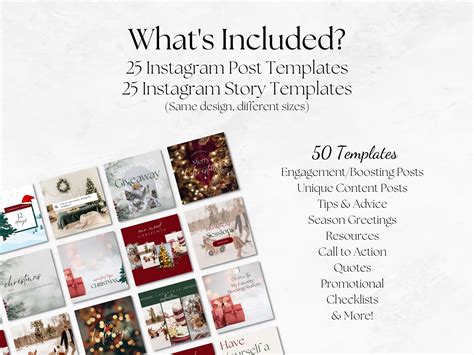 Christmas Instagram Template Bundle, Christmas Instagram Templates Canva, Holiday Instagram ...