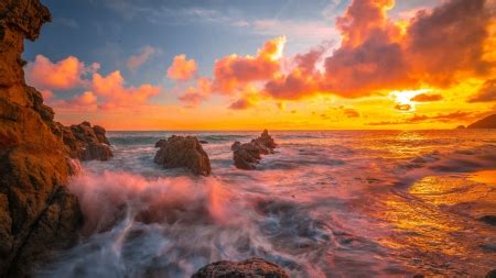 Beautiful Sunset Over the Ocean - Sunsets & Nature Background Wallpapers on Desktop Nexus (Image ...