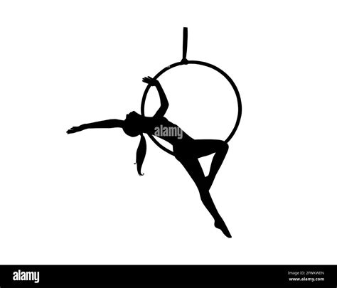 Woman acrobat in the air Stock Vector Images - Alamy