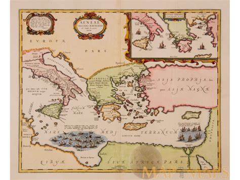 Mediterranean Old Map Trojan war Ancient Greece Jansson | Mapandmaps