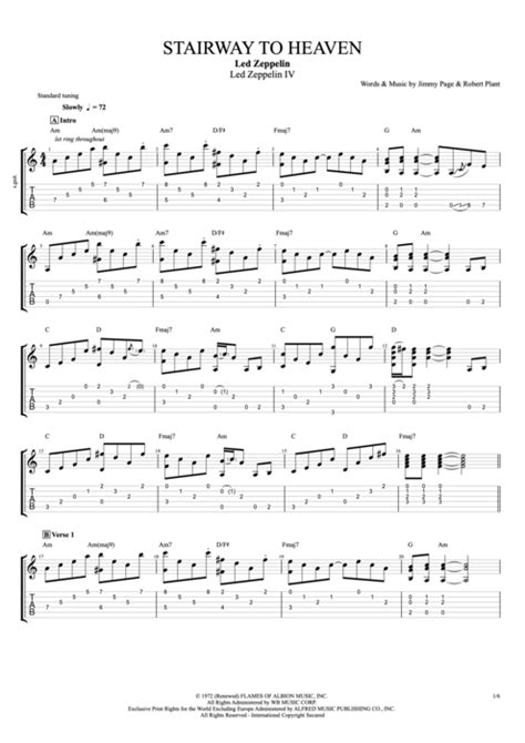 Tablature Stairway to Heaven de Led Zeppelin (Guitar Pro) - Full Score | mySongBook