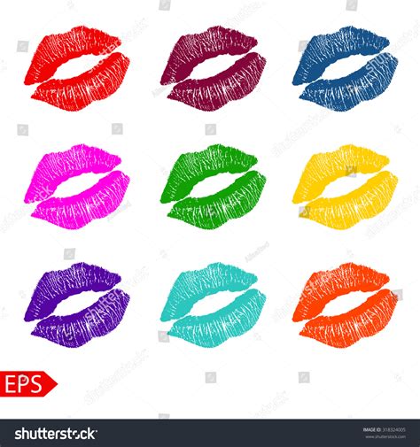 Print Set Rainbow Lips Vector Illustration Stock Vector 318324005 - Shutterstock