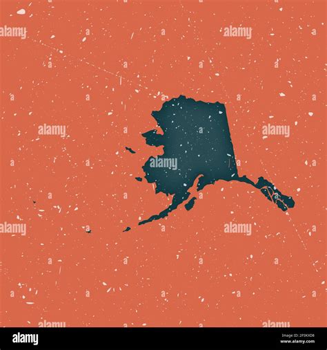 Alaska vintage map. Grunge map of the us state with distressed texture. Alaska poster. Vector ...
