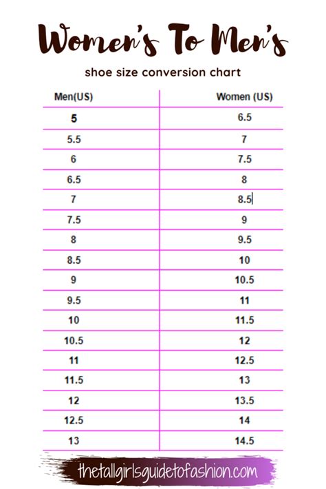 Mens And Womens Shoe Size Conversion Chart | SexiezPicz Web Porn