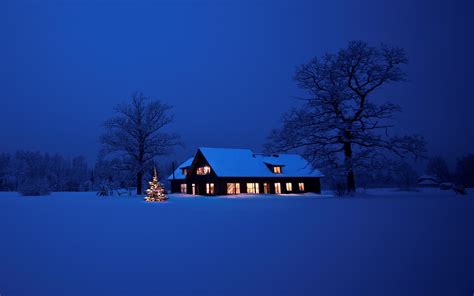 Fondos de Pantalla 3840x2400 Invierno Casa Año Nuevo Nieve Noche ...