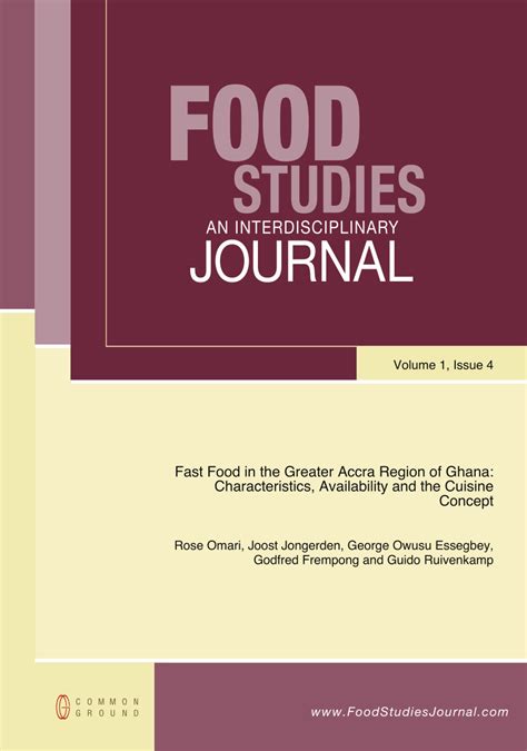 (PDF) Fast food in the Greater Accra Region of Ghana: characteristics, availability and the ...