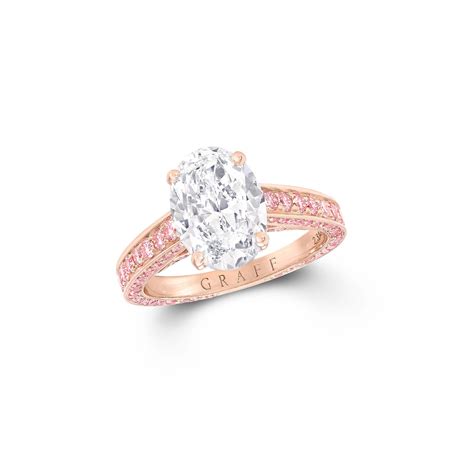 Flame oval diamond engagement ring with pink diamonds | Graff Diamonds ...