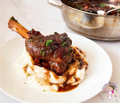 How to Cook Lamb Shanks (In Oven with Red Wine) - Veena Azmanov