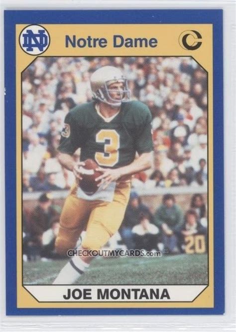 Items similar to 1990 Notre Dame JOE MONTANA College Card No 40 Hall of ...