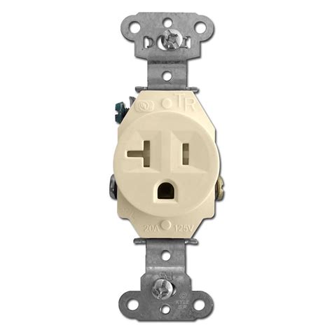 Tamper Resistant Round 20A Single Outlet Receptacle P&S TR5351