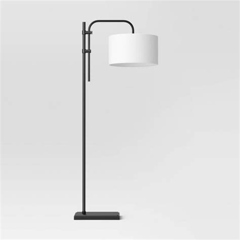 72"x16" Knox Floor Lamp - Threshold™: Modern Black Standing Lamp With ...