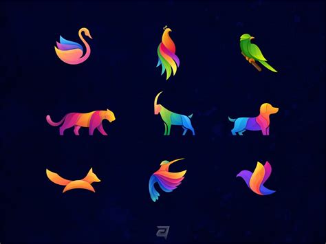 Animal Colorful | Creative poster design, Pet logo design, Logo design ...