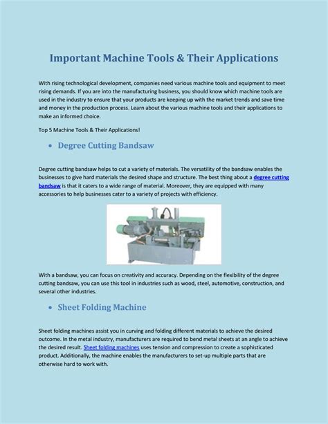 Important Machine Tools & Their Applications by lathemachines - Issuu