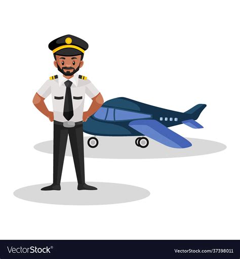 Pilot cartoon character Royalty Free Vector Image