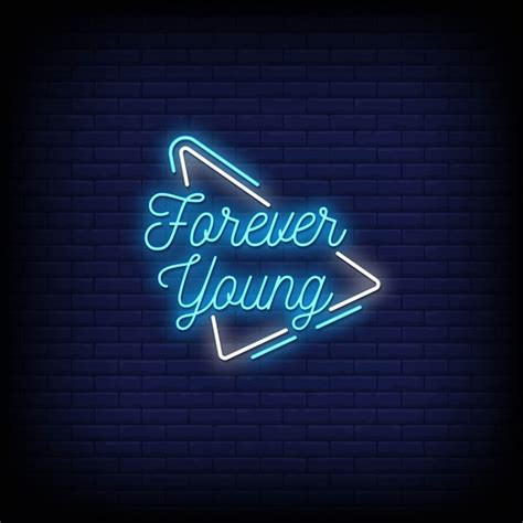 Premium Vector | Forever young neon signs style text