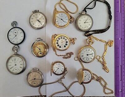 Lot of 10 Vintage Wind-up Pocket Watches for Parts Repair Westclox ...