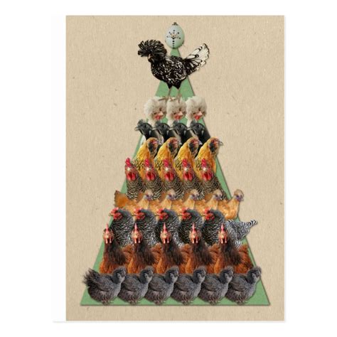 Chicken Christmas Tree Postcard | Zazzle.com