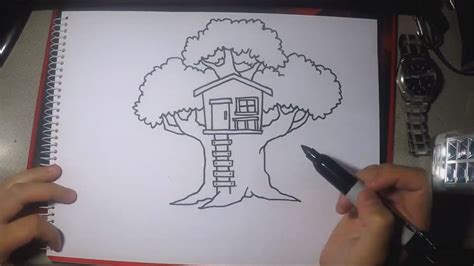 How to draw a tree house | QUICK and EASY drawing tutorial - Easy ...