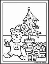 Christmas Teddy Bear Coloring Page sketch template