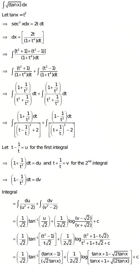 Find the integration of tanx