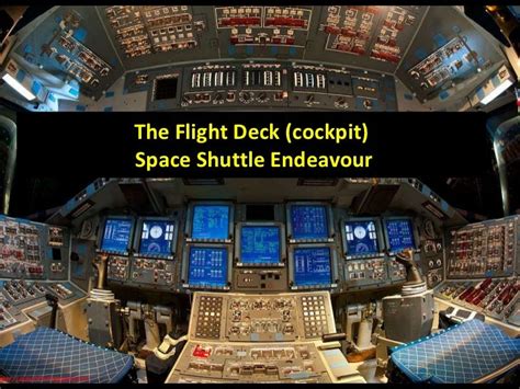 The flight deck cockpit space shuttle endeavour