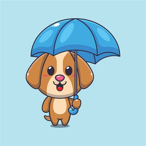 dog holding umbrella cartoon vector illustration. 24249774 Vector Art at Vecteezy