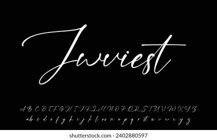 Signature Font Alphabet Vector Illustration Isolated Stock Vector ...