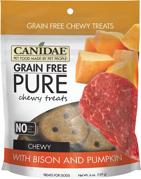 CANIDAE PURE Bison & Pumpkin Chewy Grain-Free Dog Treats, 6-oz bag ...