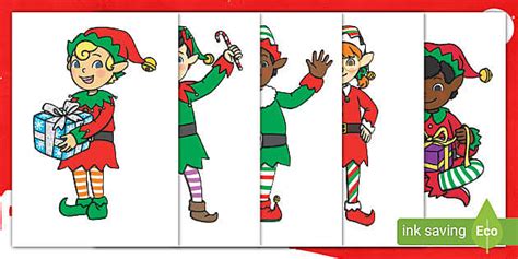 Christmas Editable A4 Elves (teacher made) - Twinkl