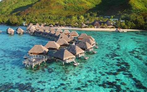 Bora Bora Lagoon and Water Villas HD desktop wallpaper : Widescreen ...