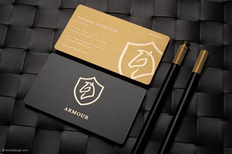 Laser Engraved Black & Gold Metal Business Cards